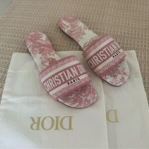 NEW Dior Dway - Pink Toile de Jouy Flats (37/7)